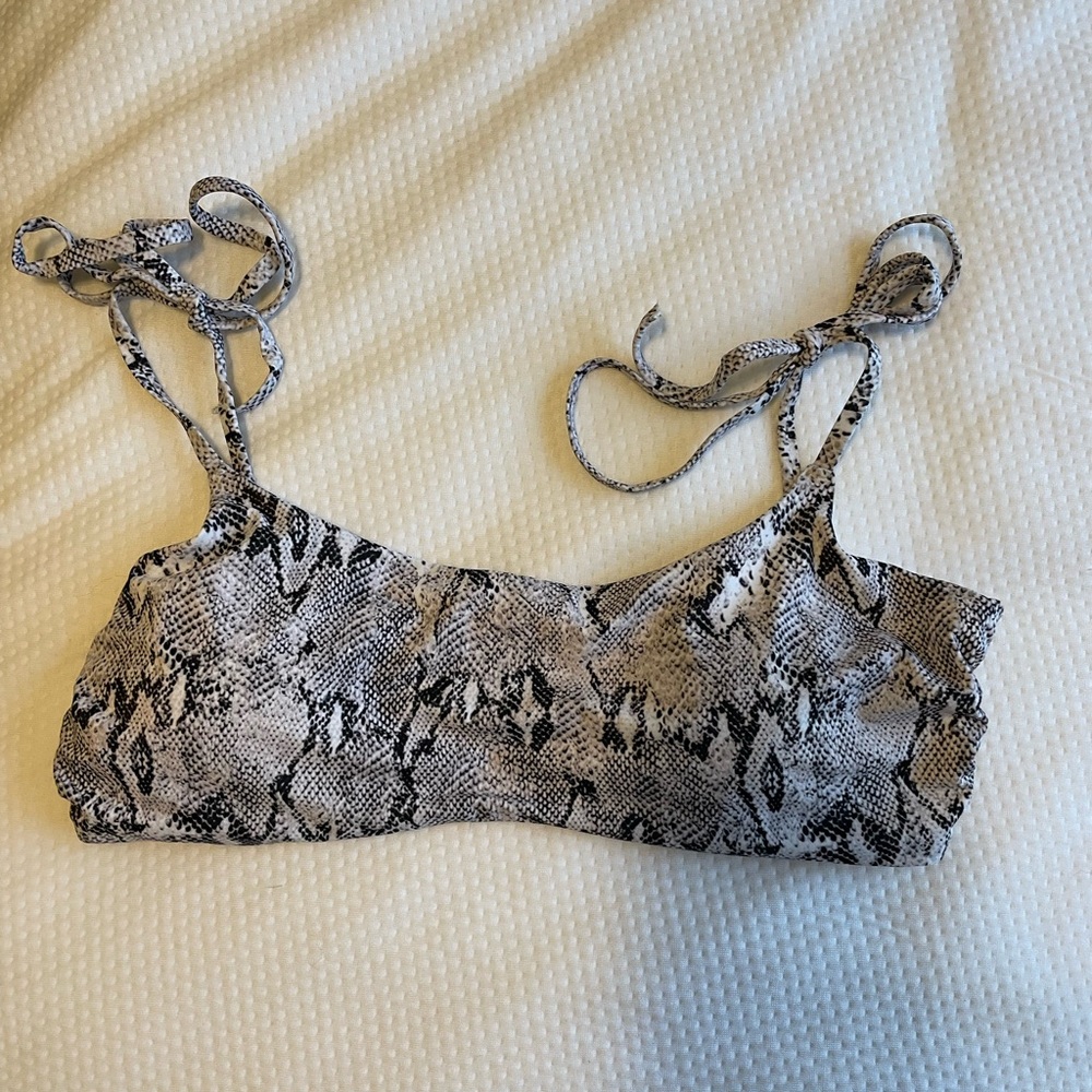 Grey snake print Bikini Top. Size L